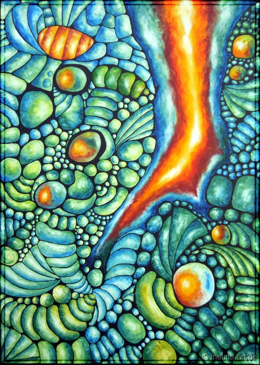 02 Geburtsstunde eines Opals Acryl  auf Leinwand;
70 x 100 cm;